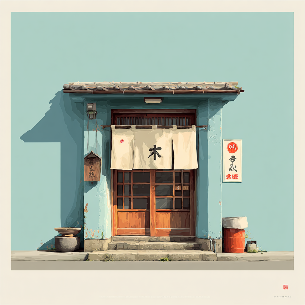 Japanese storefront illustration